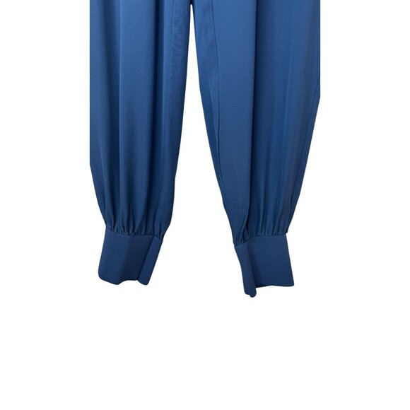 Theory Small 100% Silk Harem Jogger Pants Brilliant Blue Pockets Elastic Waist - Picture 11 of 16
